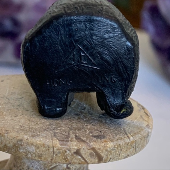 Vintage Black Forest Bear W Yellow Eyes Plastic Figure Toy JC Hong Kong 1 3/8" - Picture 10 of 11